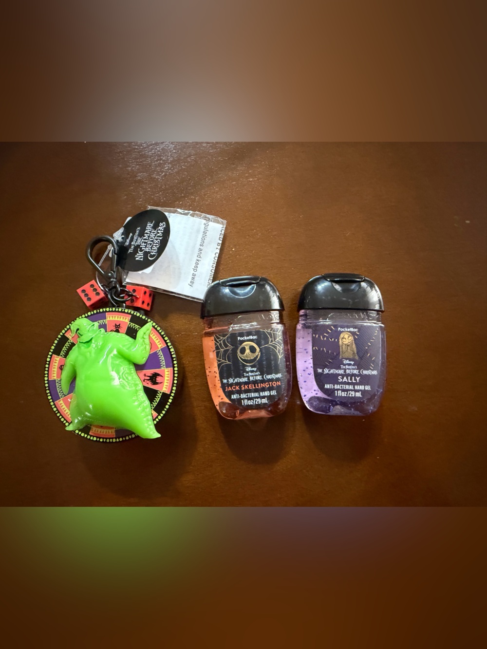 BBW Exclusive Light-Up Oogie Boogie hand sanitizer holder with sally and jack